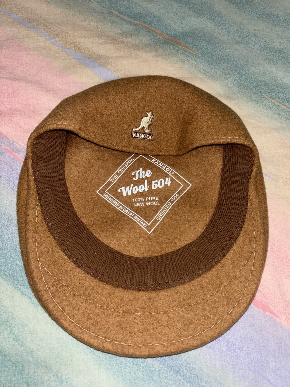 Kangol Flat Cap Wool 504 XL Camel Brown Pure new Wool Ivy Hat‎